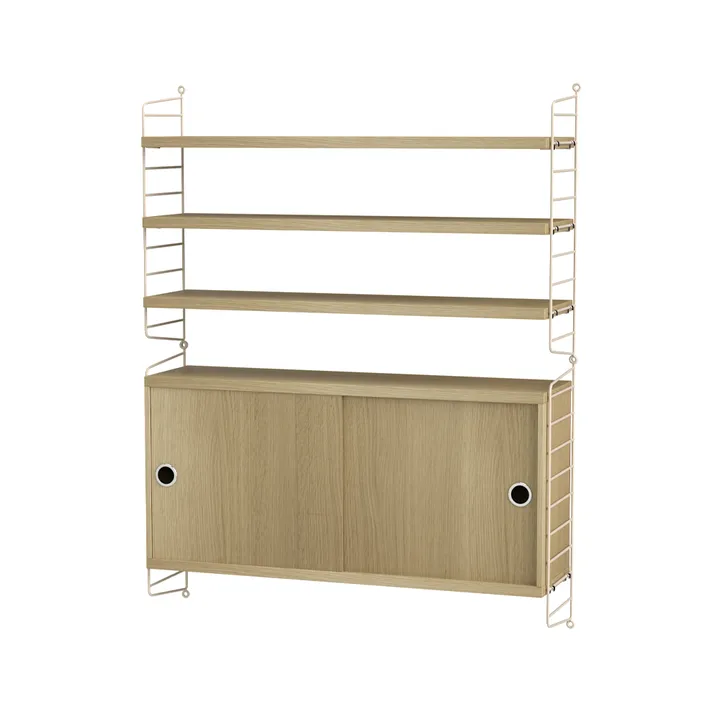 Stringhylle stue eik & beige - Kombinasjon I - String
