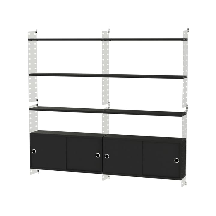 Stringhylle stue svart & plex - Kombinasjon C - undefined - String