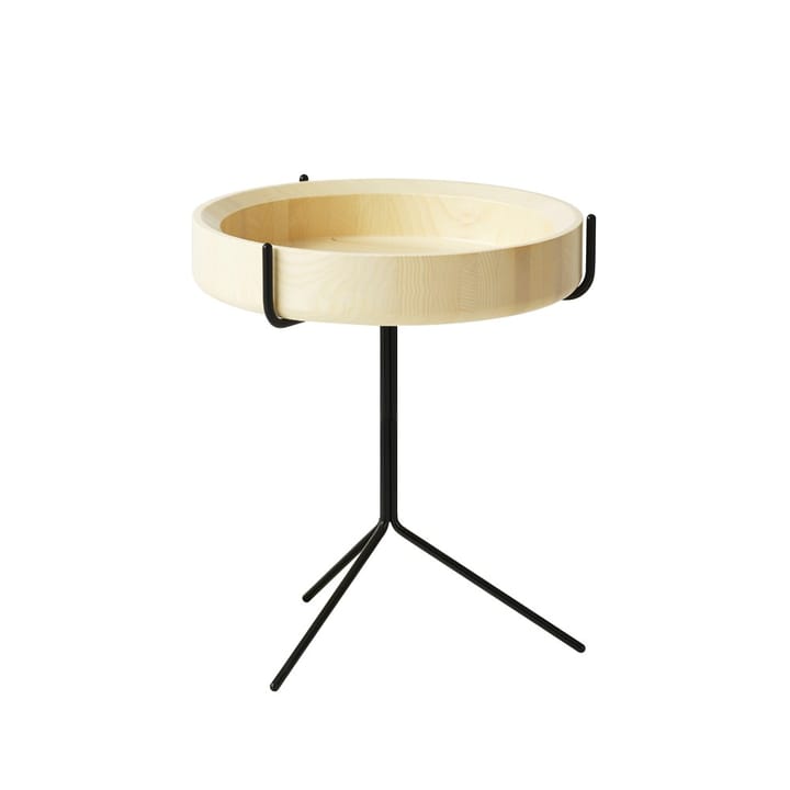 Drum bord - ask naturlakk, h.46 cm, sort stativ - Swedese