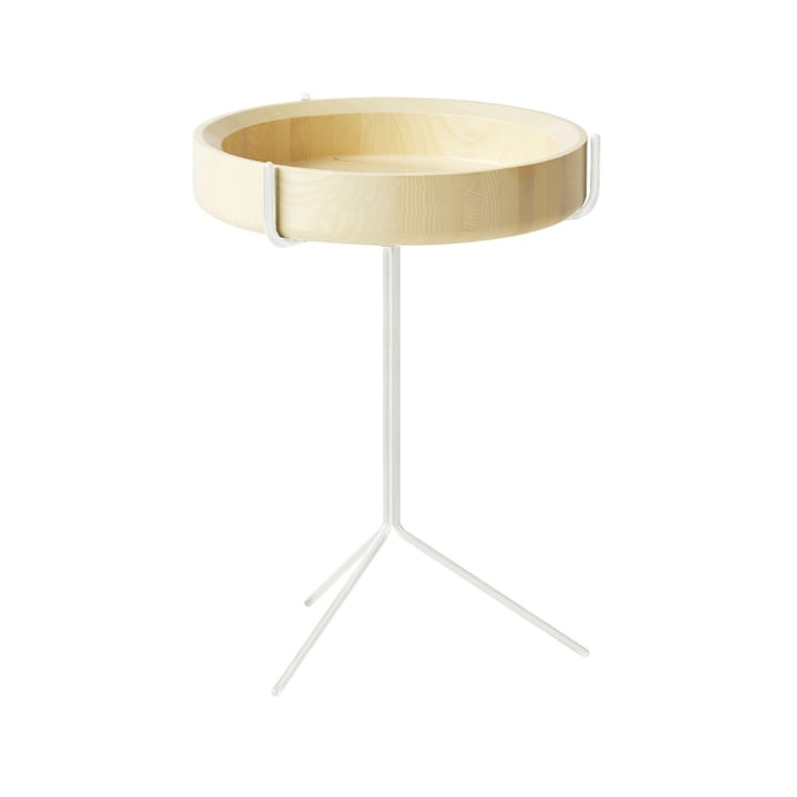 Drum bord - ask naturlakk, h.56 cm, hvitt stativ  - Swedese