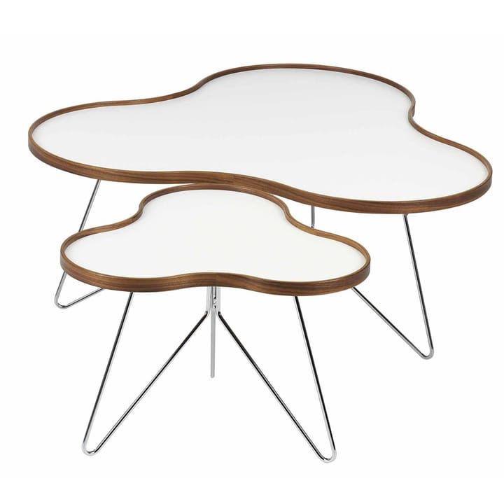 Flower bord 107x114 cm, sort, 39 cm, eikekant, kromstativ Swedese