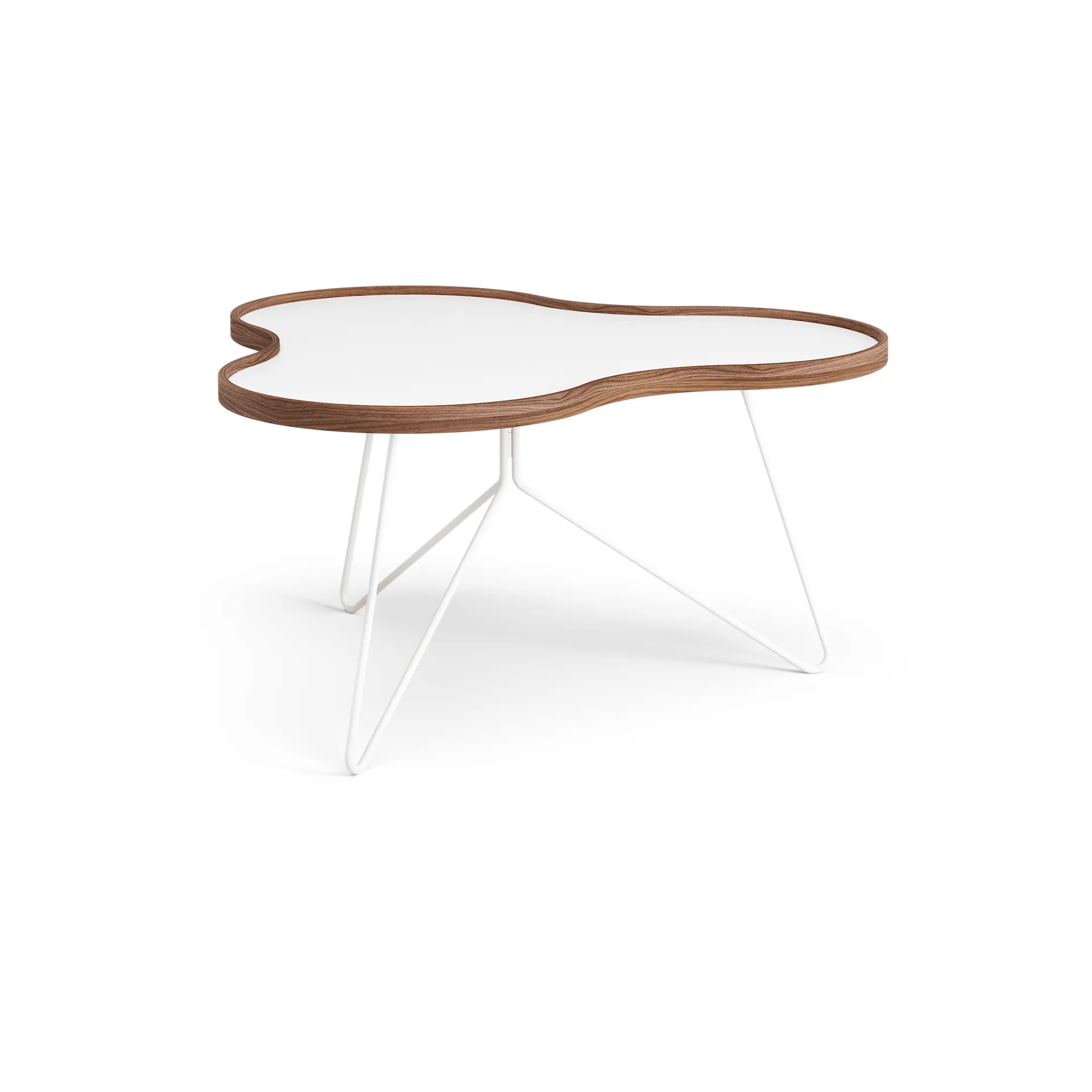 Flower bord 84x90 xm, hvit, 45 cm, valnøttkant, hvitt stativ Swedese