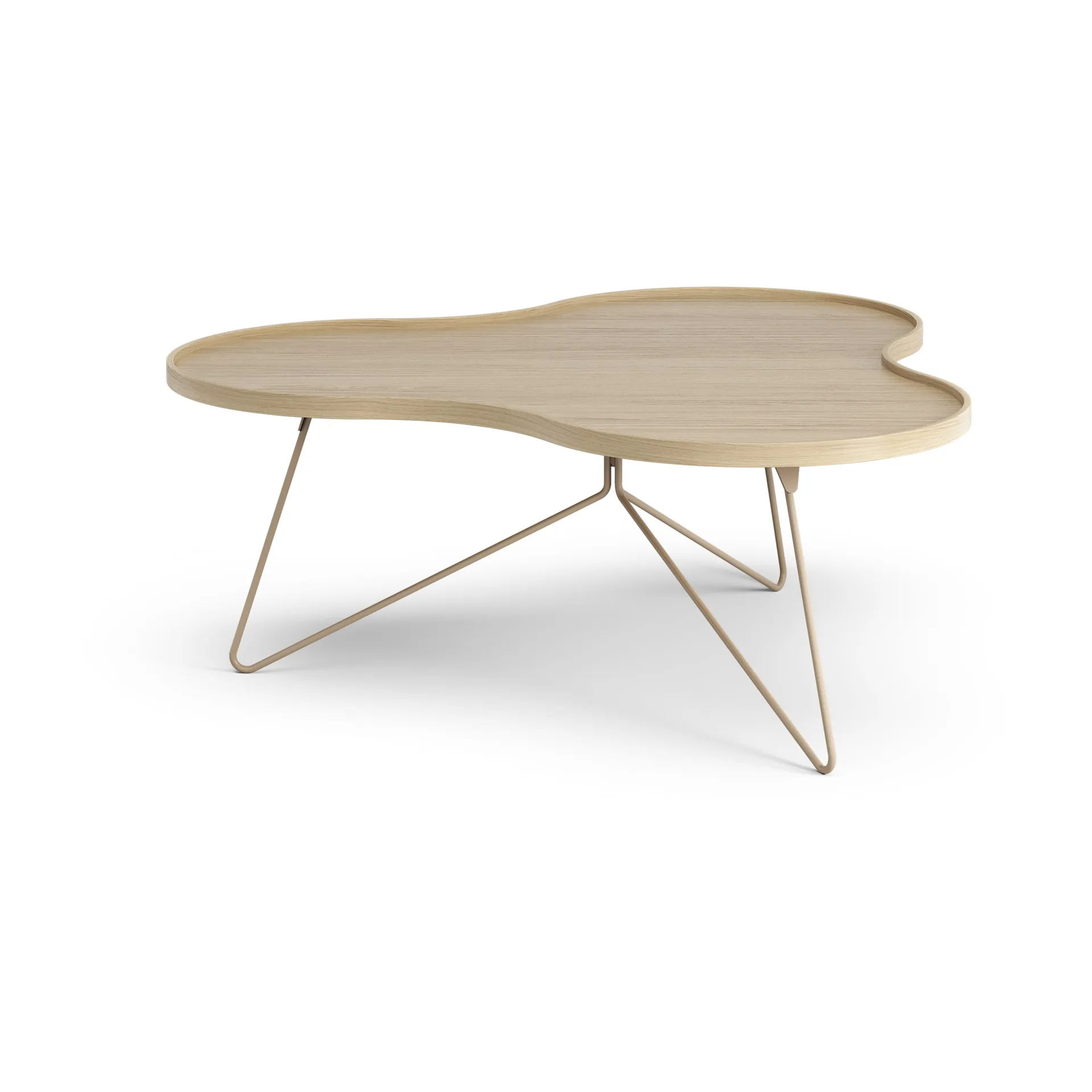 Flower mono bord 107 x 114 cm, H45 Eik lakkert-nutmeg RAL1019 Swedese