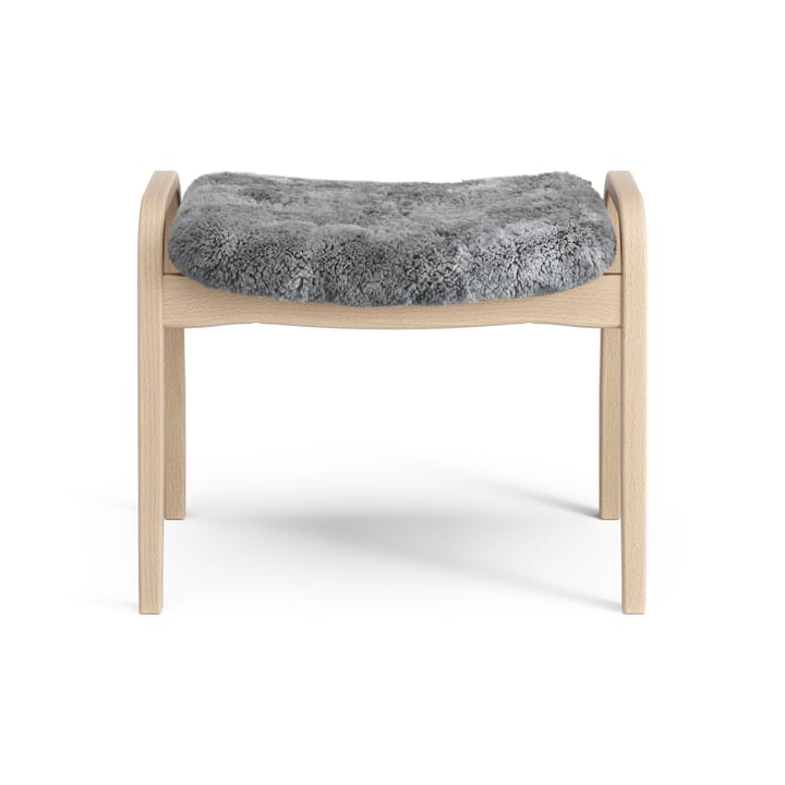 Lamino fotskammel lakkert bøk/saueskinn, Scandinavian Grey (grå) Swedese
