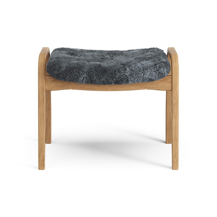 Lamino fotskammel oljet eik/saueskinn, Charcoal (mørk grå) Swedese