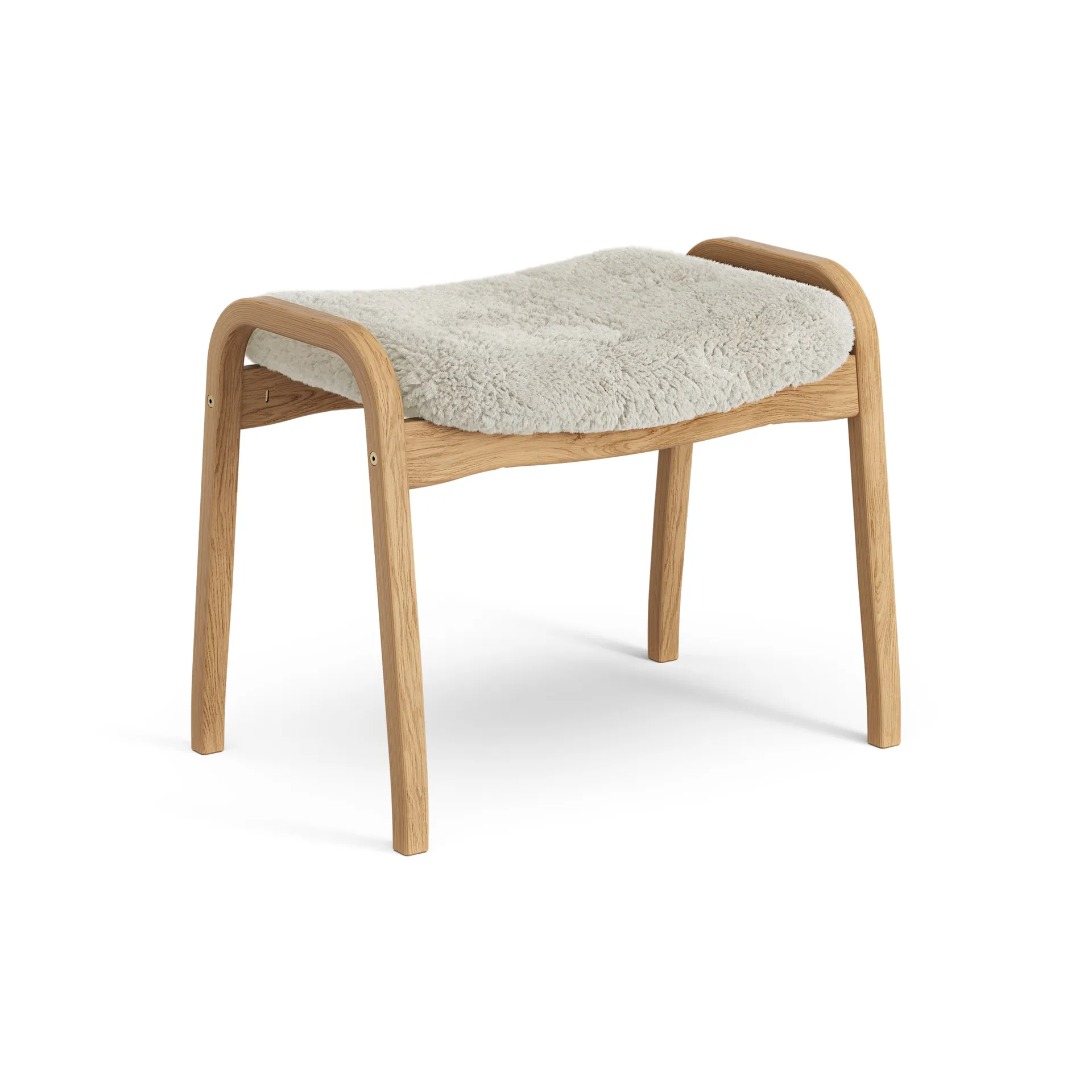 Lamino fotskammel oljet eik/saueskinn, Moonlight (beige) Swedese