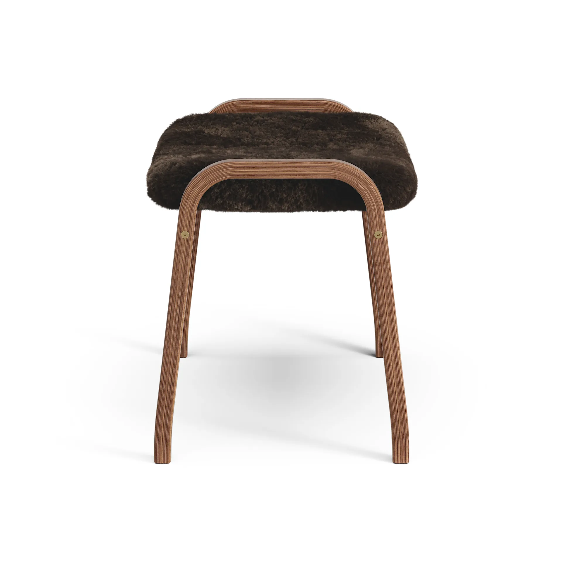 Lamino fotskammel oljet valnøtt/saueskinn, Espresso (brun) Swedese