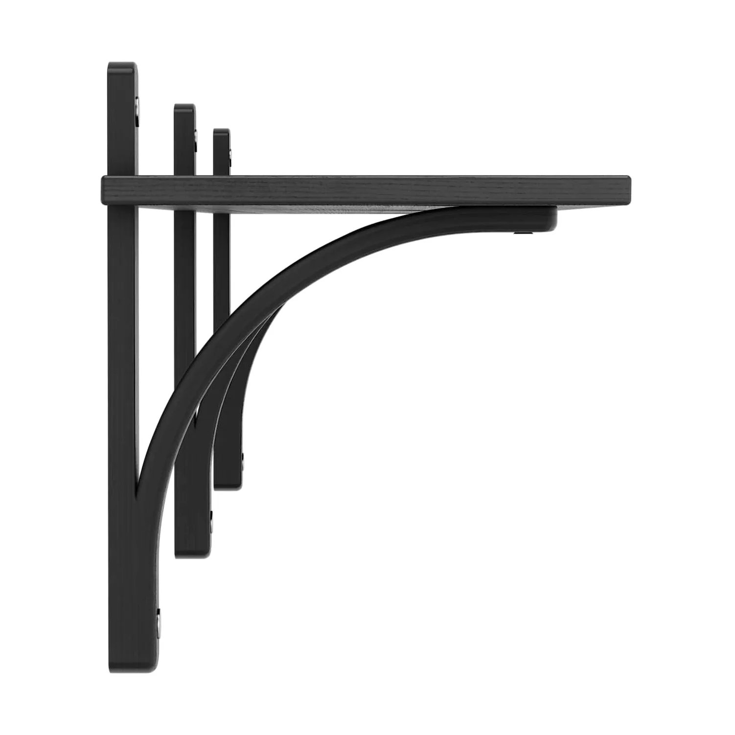 Levi hylle 1 hylleplan, Svartlasert ask-aluminium, 180 cm Swedese