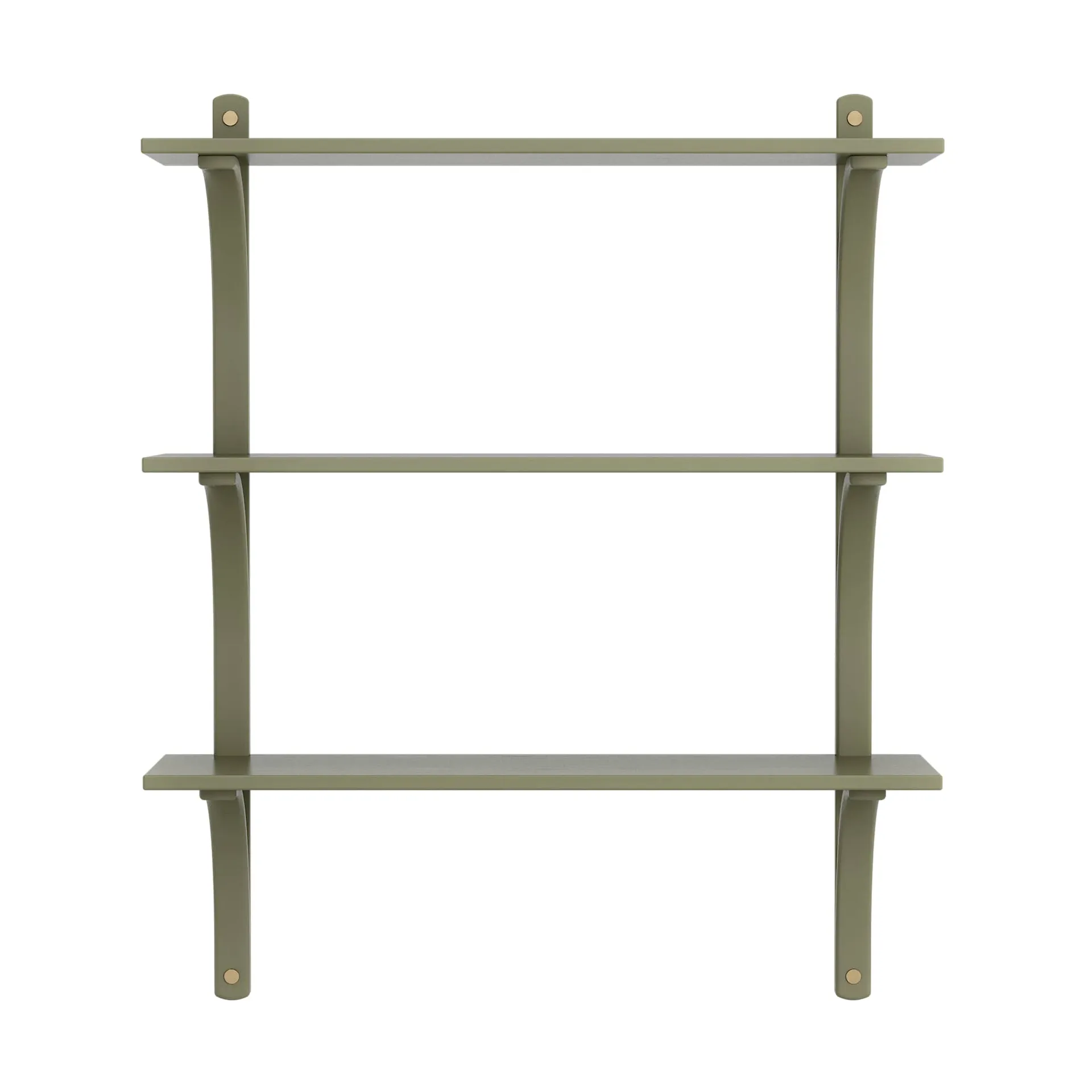 Levi hylle 3 hylleplan, Moss green-aluminium, 90 cm Swedese