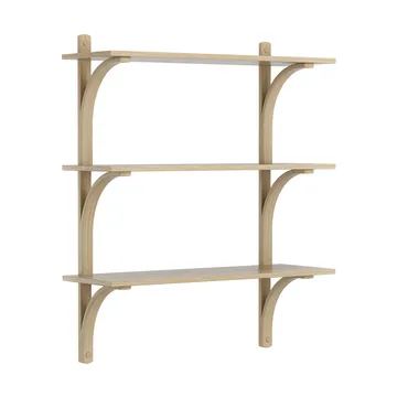 Levi hylle 3 hylleplan - Naturlakkert eik‑messing, 90 cm - Swedese