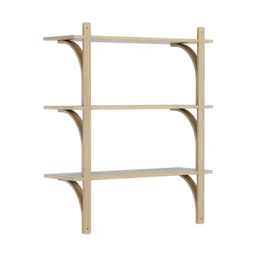 Levi hylle 3 hylleplan - Naturlakkert eik‑messing, 90 cm - Swedese