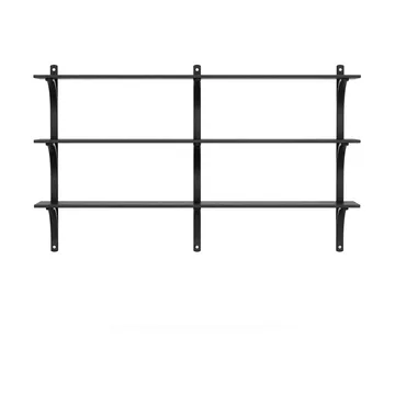 Levi hylle 3 hylleplan - Svartlasert ask-aluminium, 180 cm - Swedese