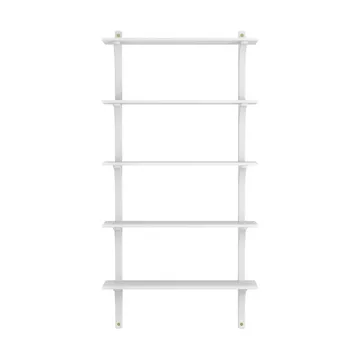 Levi hylle 5 hylleplan - Hvitlasert ask-messing, 90 cm - Swedese