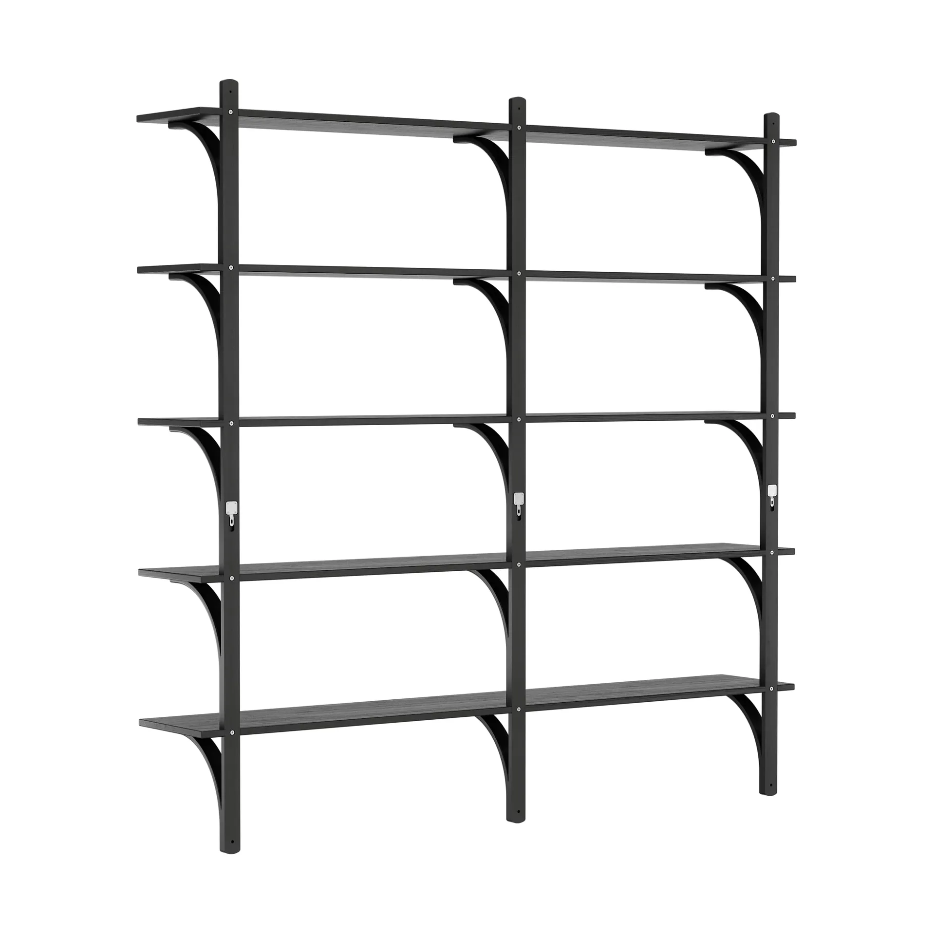 Levi hylle 5 hylleplan, Svartlasert ask-aluminium, 180 cm Swedese