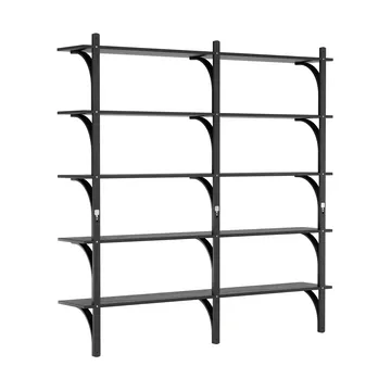 Levi hylle 5 hylleplan - Svartlasert ask-aluminium, 180 cm - Swedese