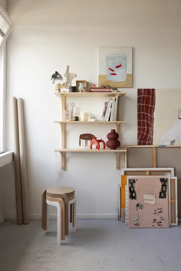 Levi hylle - Lakkert ask-messing, 2 hyller, 180 cm - Swedese