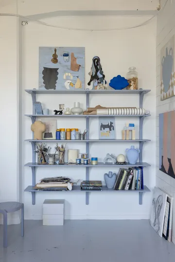 Levi hylle - Moss green-rustfritt stål, 2 hyller, 90 cm - Swedese