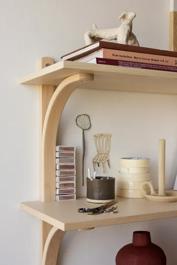 Levi hylle - Svart ask-messing, 2 hyller, 180 cm - Swedese