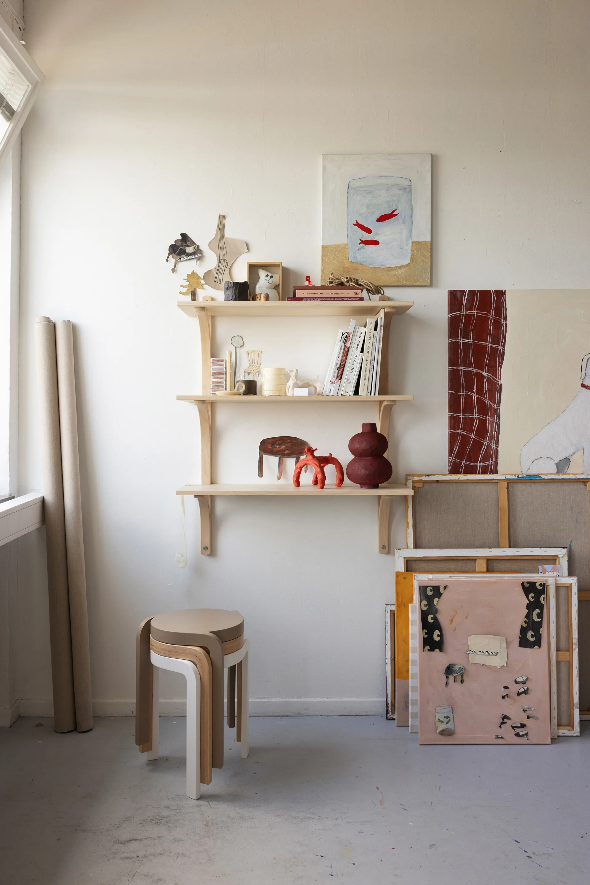 Levi hylle, Svart ask-rustfritt stål, 2 hyller, 90 cm Swedese