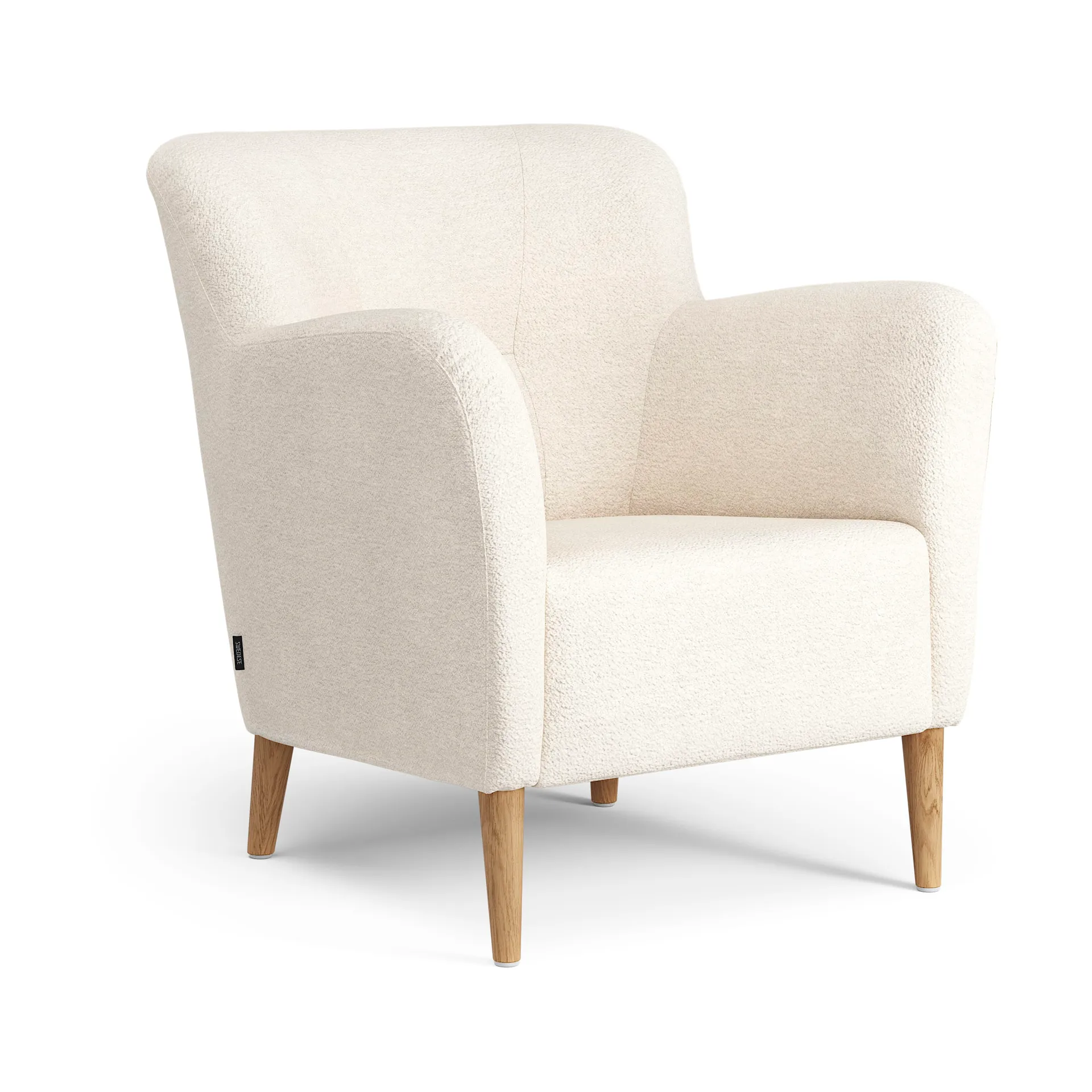 Nova lenestol, Barnum 01 Off white-ek oljet Swedese