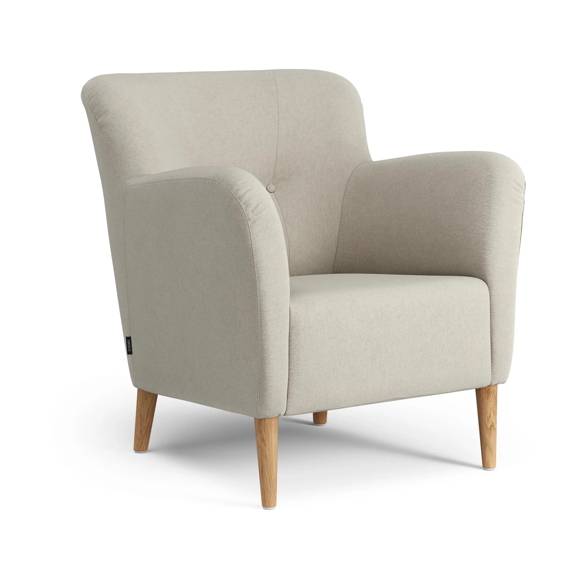 Nova lenestol med knapper, Linara 05 Porridge-eik oljet Swedese