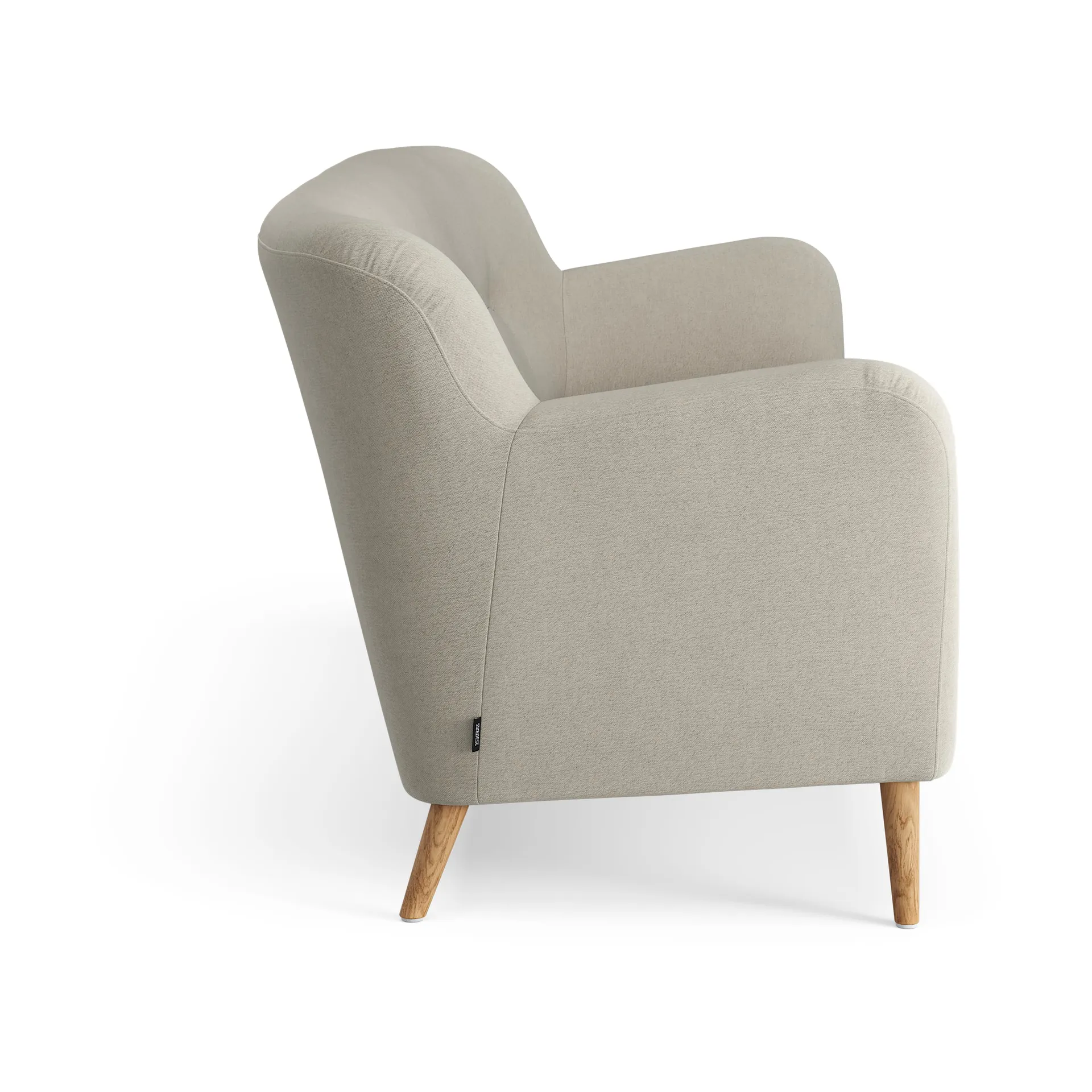Nova sofa 3-seter med knapper 200 cm, Linara 05 Porridge-eik oljet Swedese