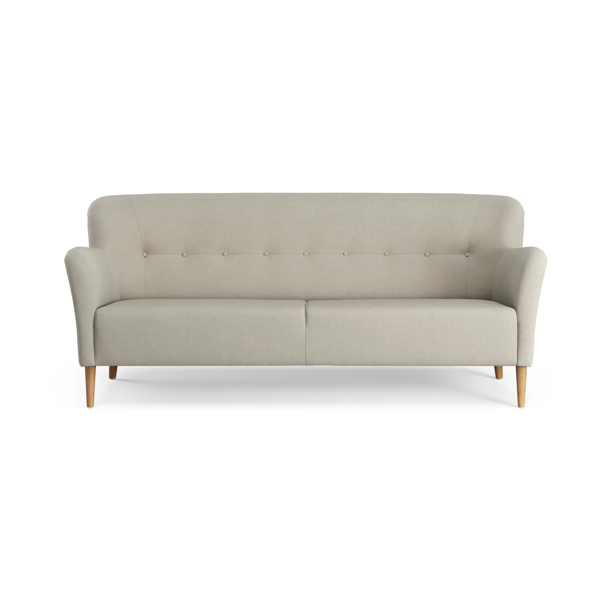 Nova sofa 3-seter med knapper 200 cm, Linara 05 Porridge-eik oljet Swedese
