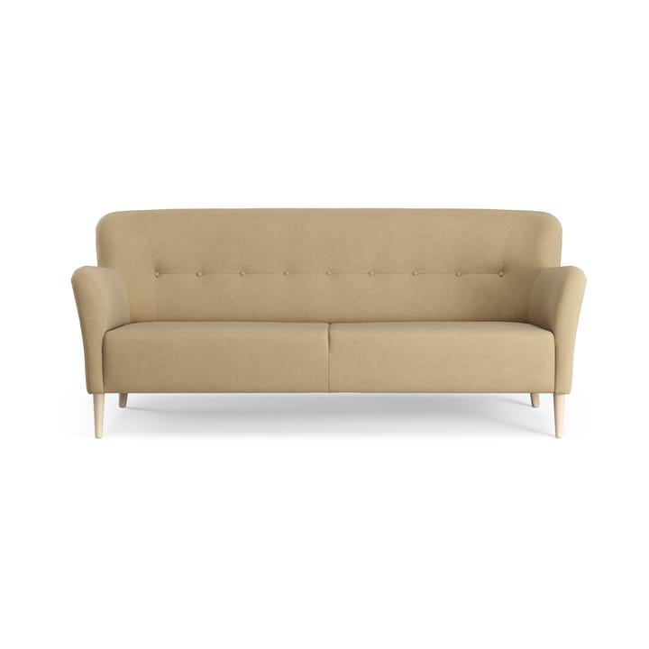 Nova sofa 3-seter med knapper 200 cm, Linara 08 Fudge-ask naturlakk Swedese