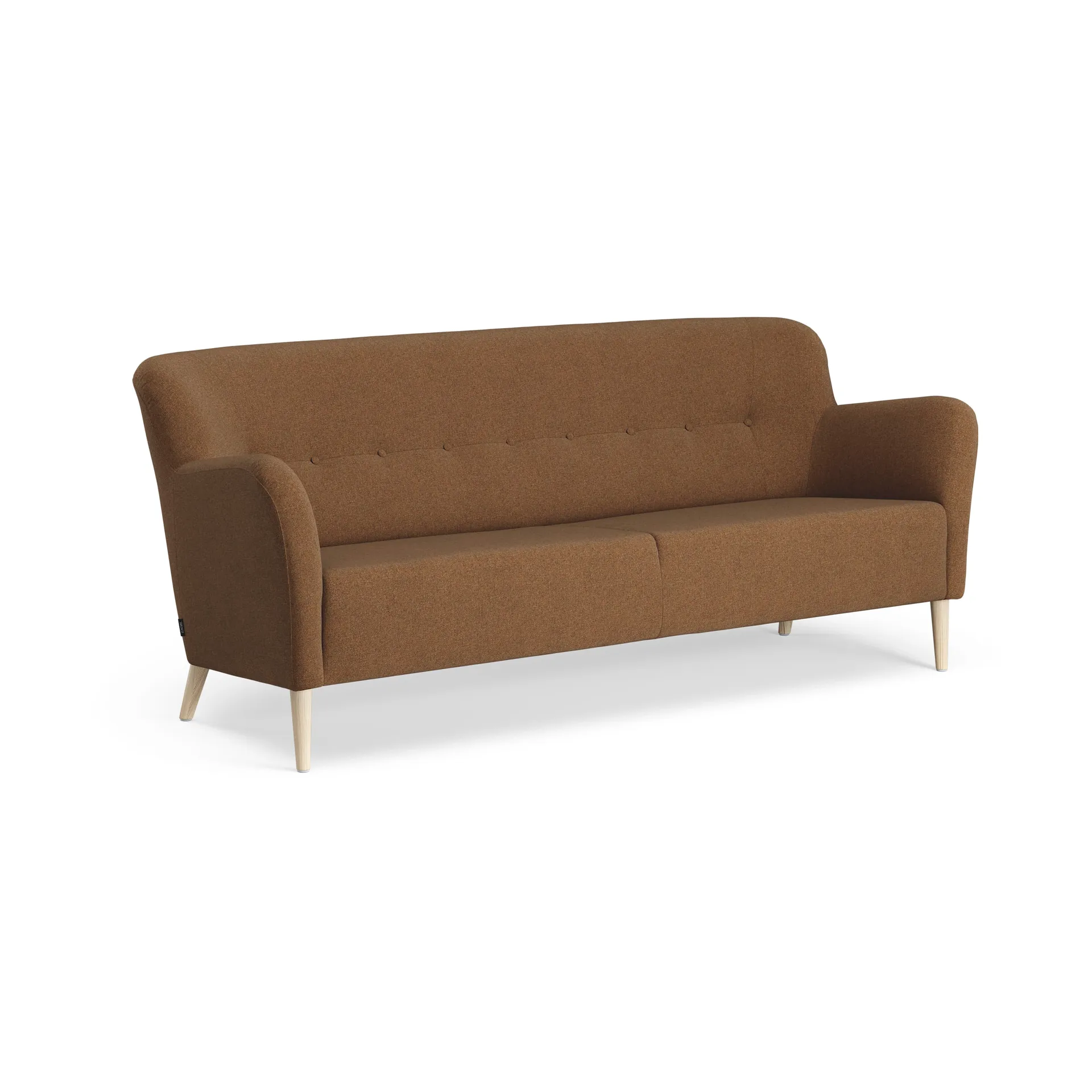 Nova sofa 3-seter med knapper 200 cm, MLF 15 Stockwell-ask naturlakk Swedese