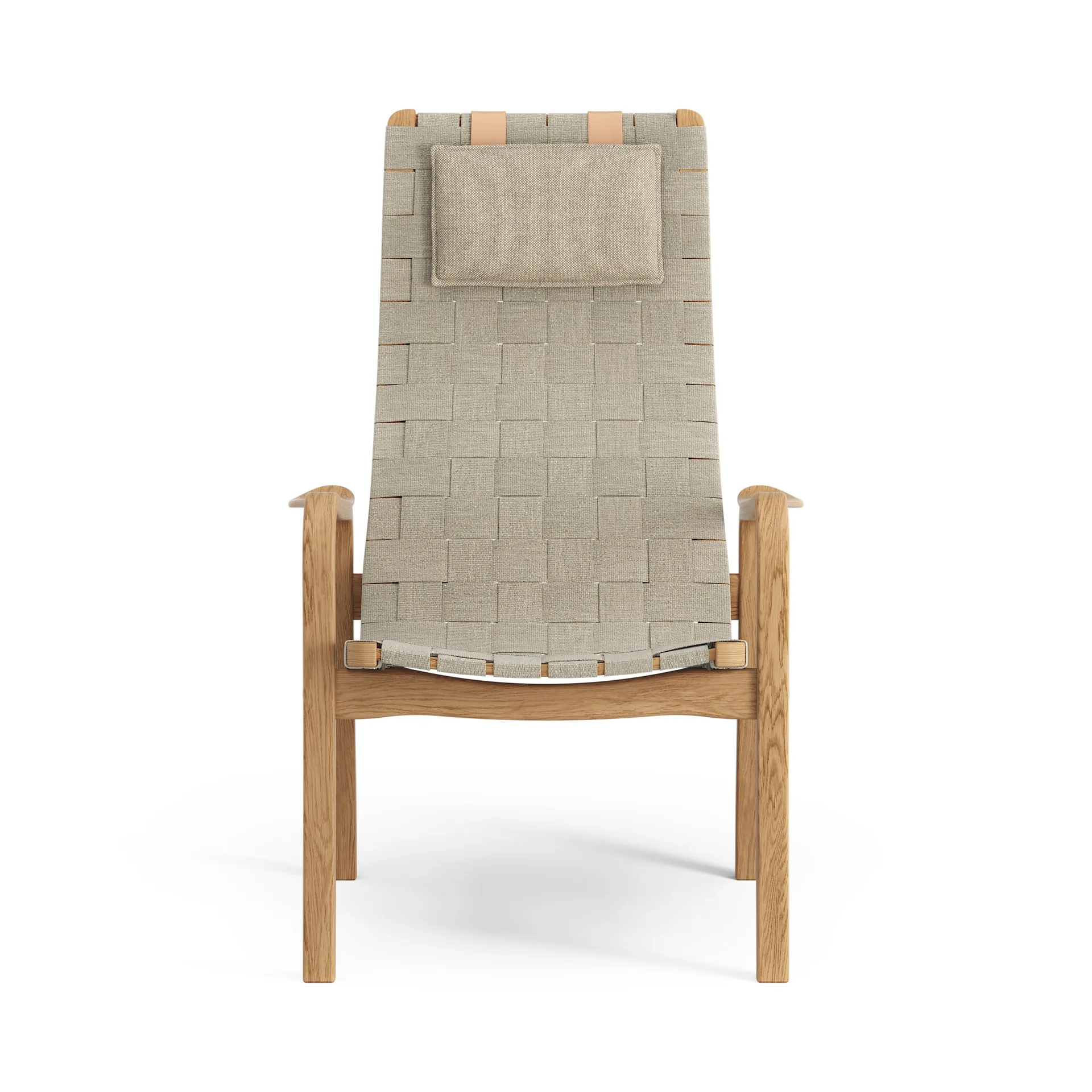 Primo lenestol høy med nakkepute oljet eik, Natur Swedese