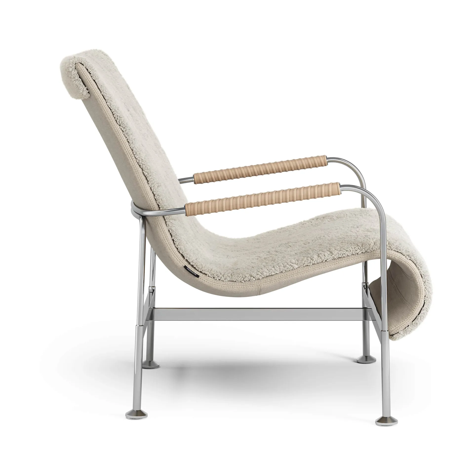 Serpentine lenestol, Saueskinn Moonlight-krom-Tärnsjö Nature Swedese