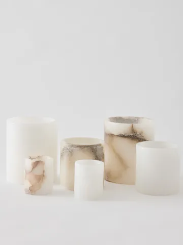 Alabaster lyslykt - Hvit-beige, XS 7,5 cm - Tell Me More