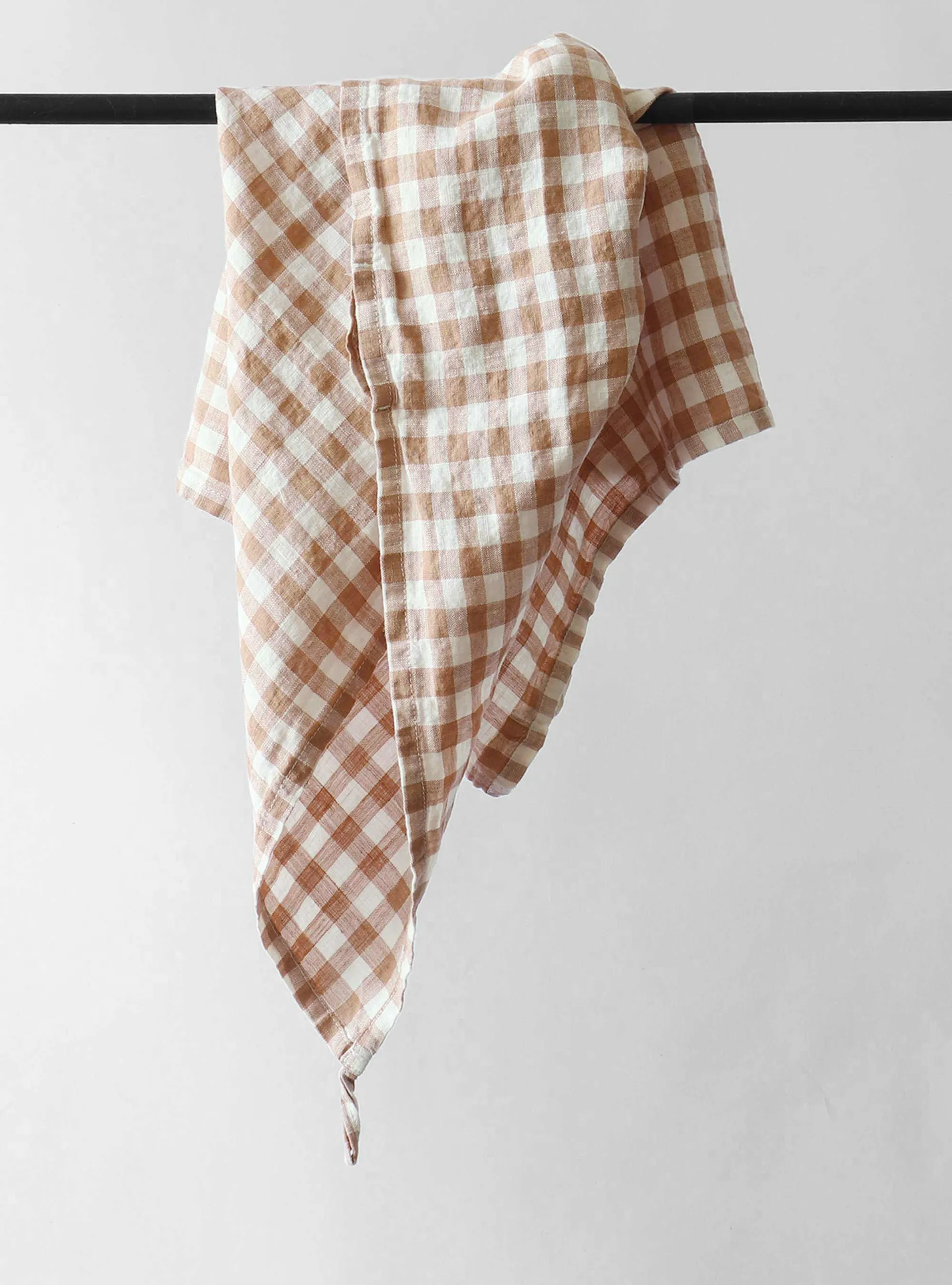 Gingham rutete kjøkkenhåndkle 70x50 cm, Biscuit Tell Me More
