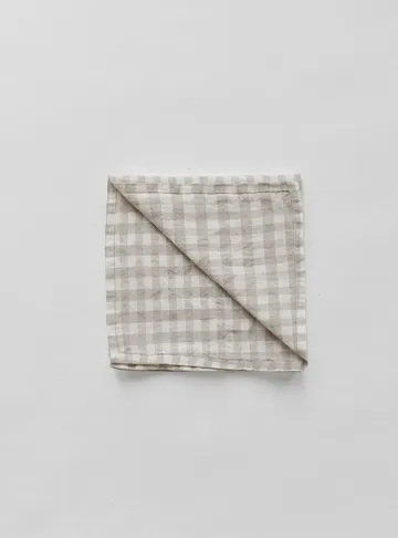 Gingham rutete linserviett 45x45 cm - Natural - Tell Me More