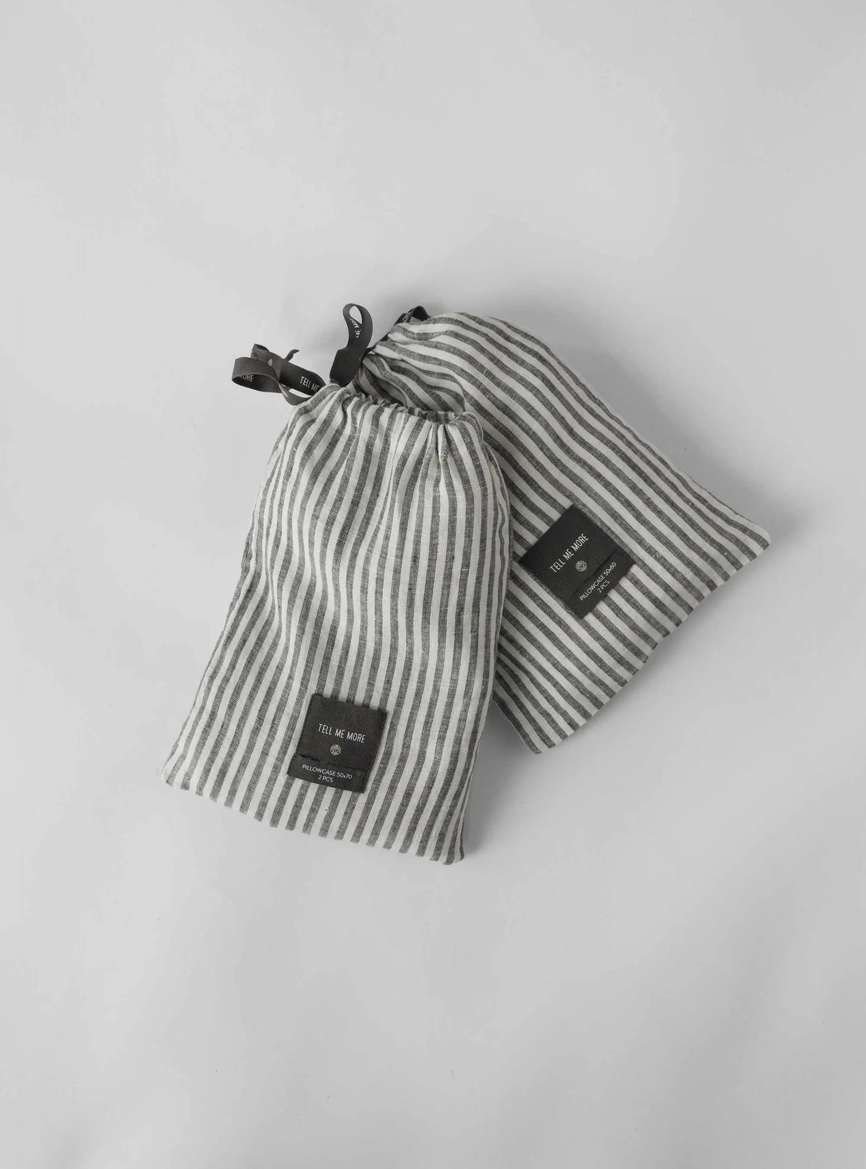Stonewashed linen putevar 50 x 60 cm 2-pakning, Grey-white Tell Me More