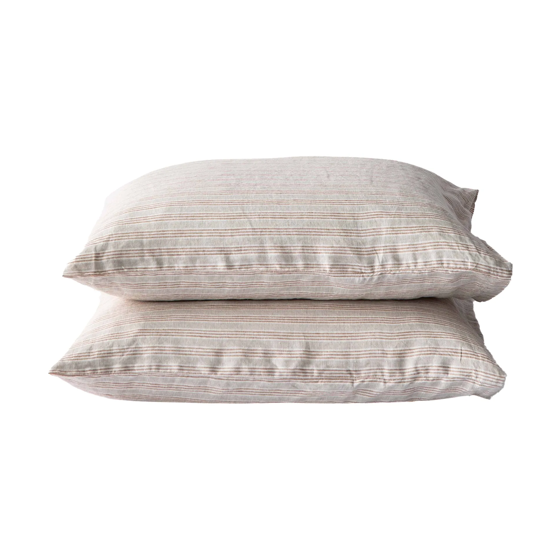 Stonewashed linen putevar 50 x 60 cm 2-pakning, Hazelnut stripe Tell Me More