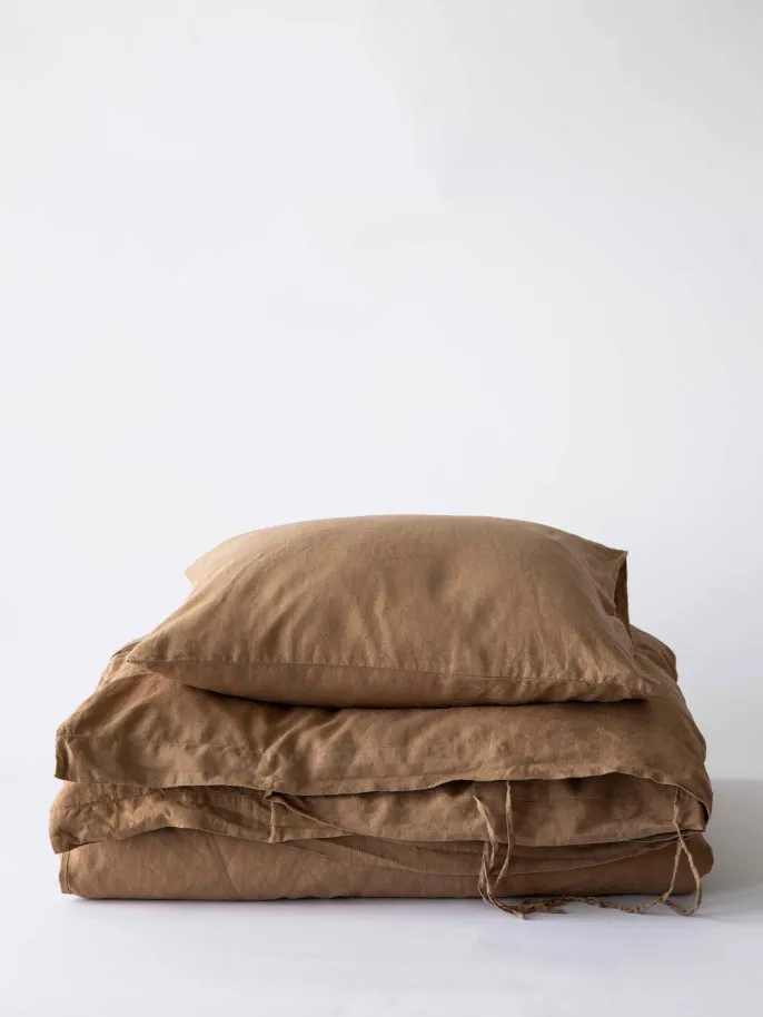 Stonewashed linen putevar 50 x 60 cm 2-pakning, Hazelnut Tell Me More
