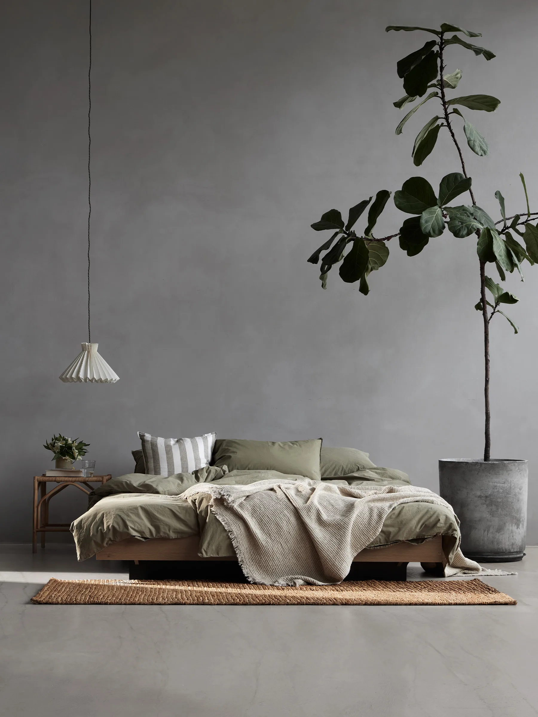 Tell Me More dynetrekk bomull, Olive, 220x220 cm Tell Me More