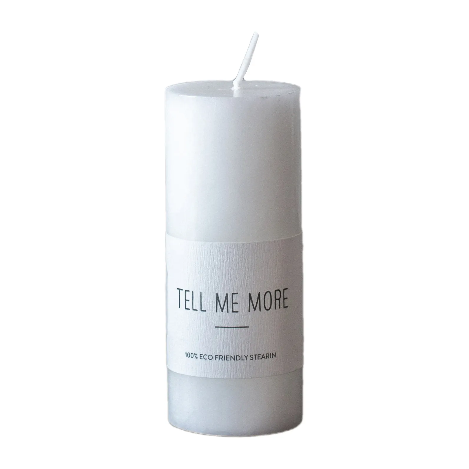 Tell Me More stearinlys S 10 cm, Hvit Tell Me More