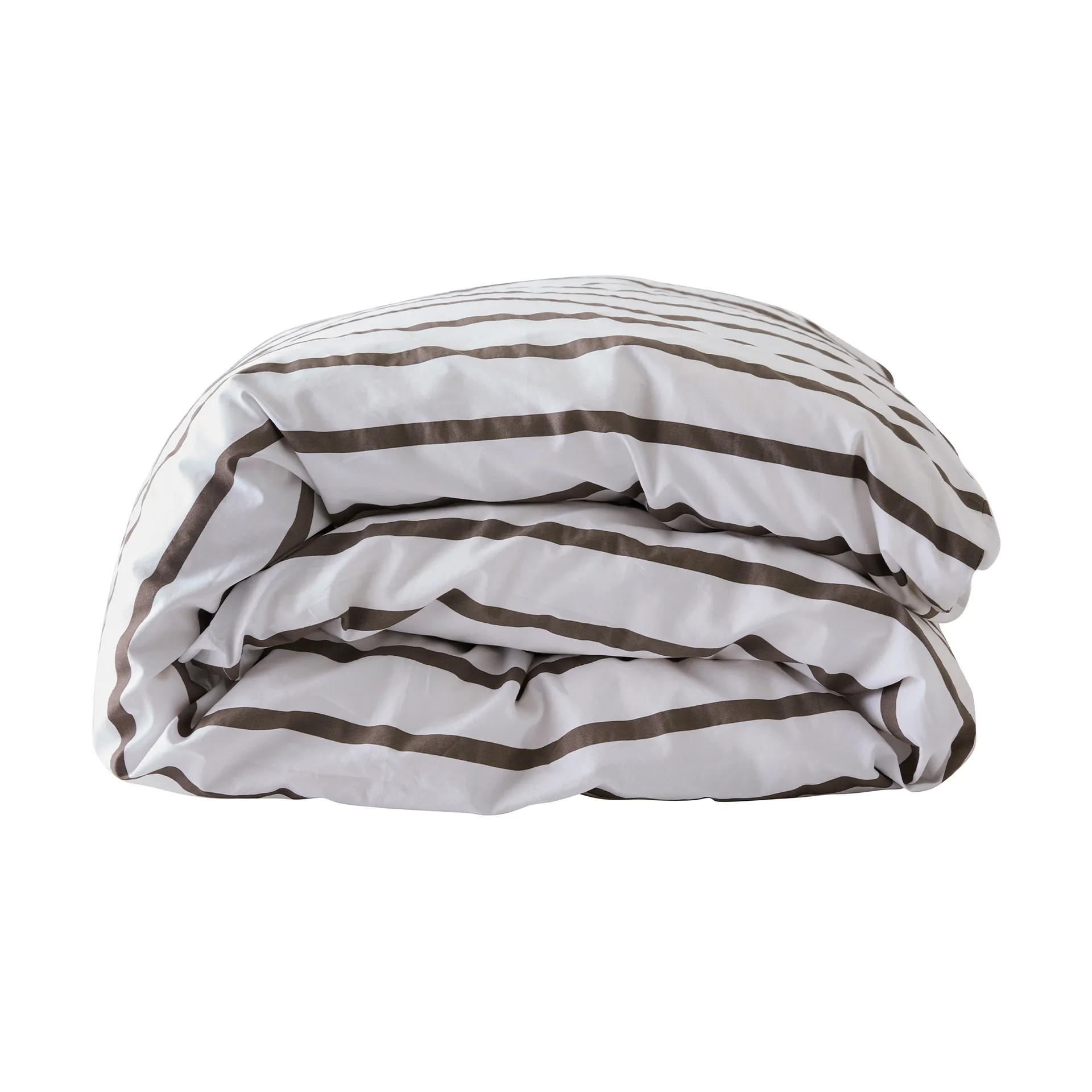 Tell Me More stripet dynetrekk bomull, Taupe, 150x200 cm Tell Me More