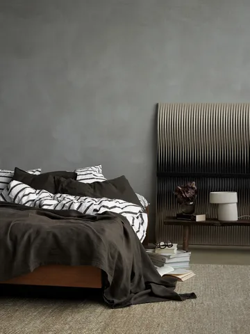 Tell Me More stripet dynetrekk bomull - Taupe, 150x200 cm - Tell Me More