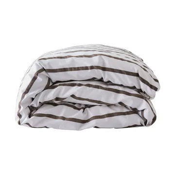 Tell Me More stripet dynetrekk bomull - Taupe, 240x220 cm - Tell Me More