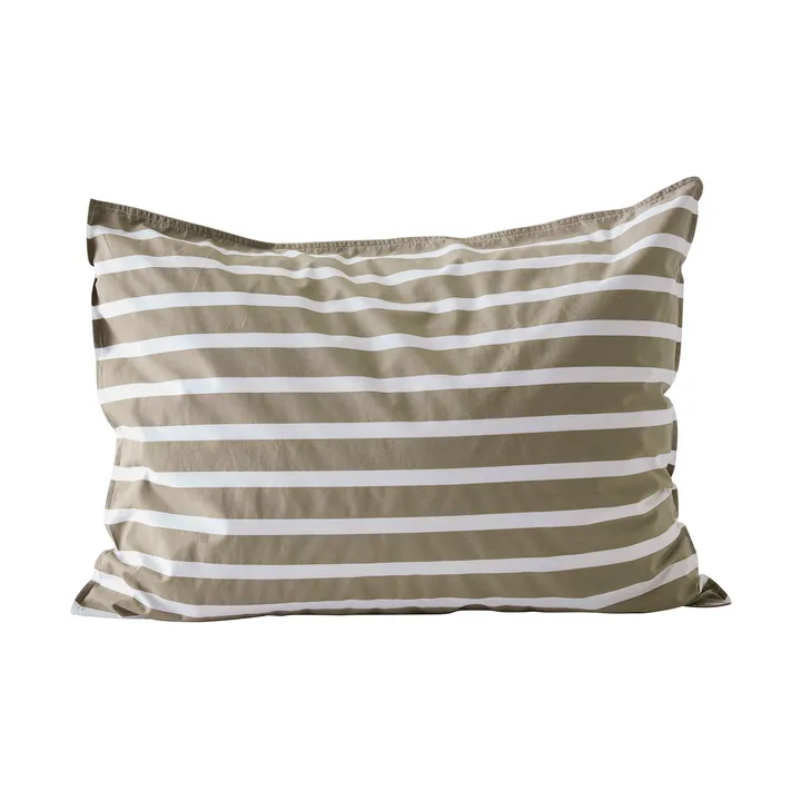 Tell Me More stripete putetrekk bomull - Olive, 50x60 cm - Tell Me More