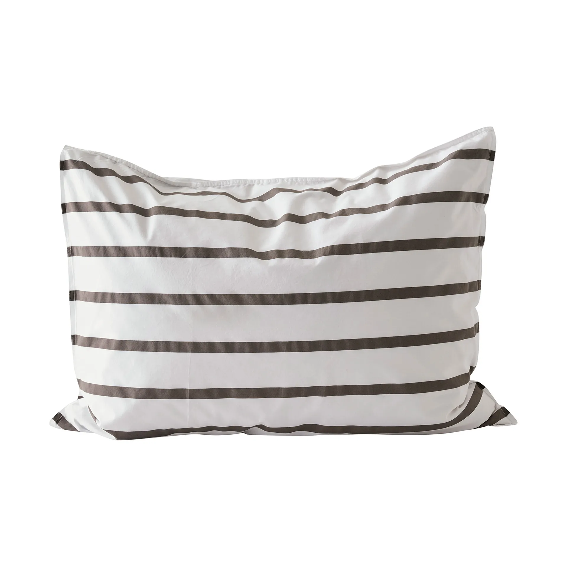 Tell Me More stripete putetrekk bomull, Taupe, 50x60 cm Tell Me More