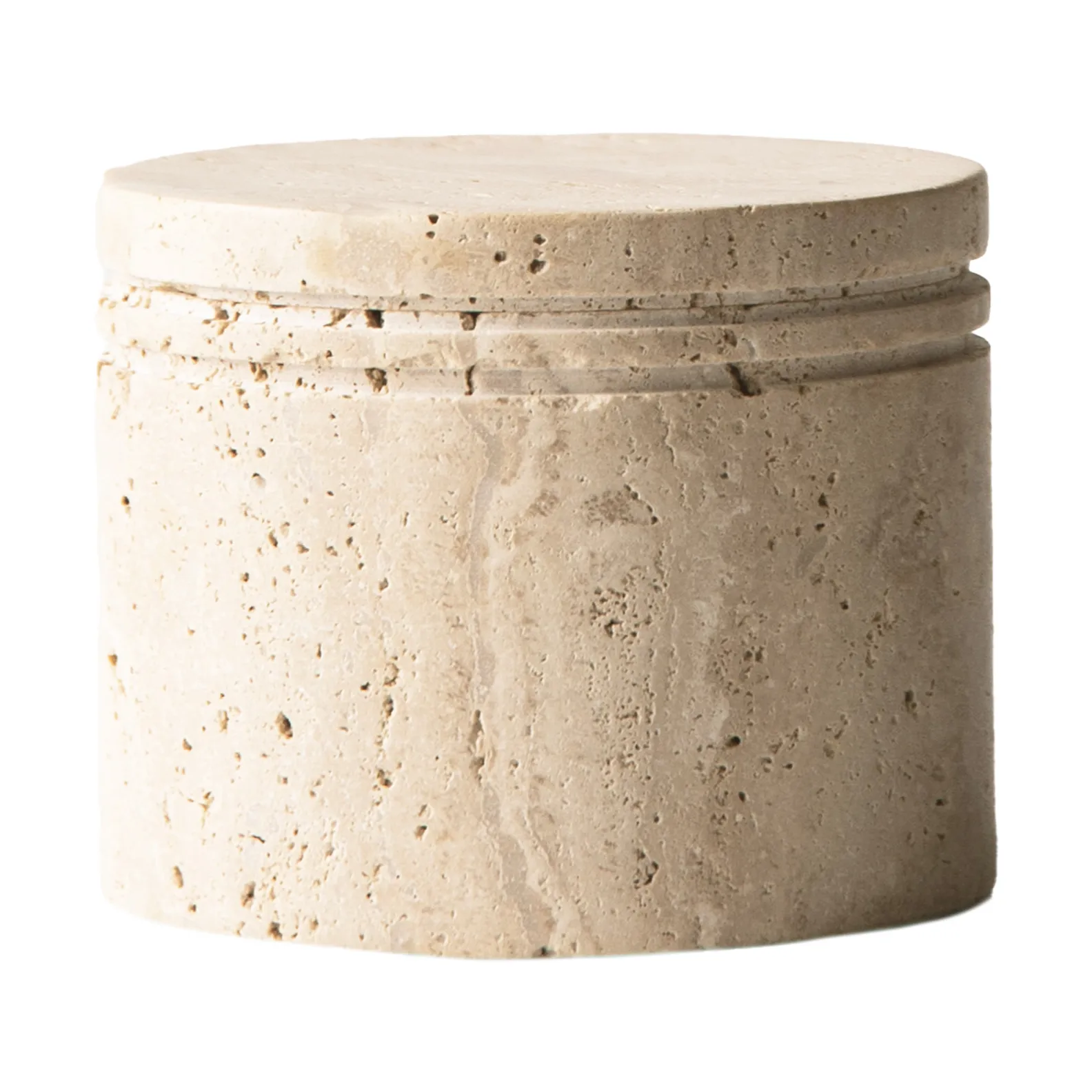 Travertine boks med lokk, Ø 13 cm Tell Me More