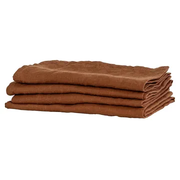 Washed linen stoffserviett 45 x 45 cm - Amber (brun) - Tell Me More
