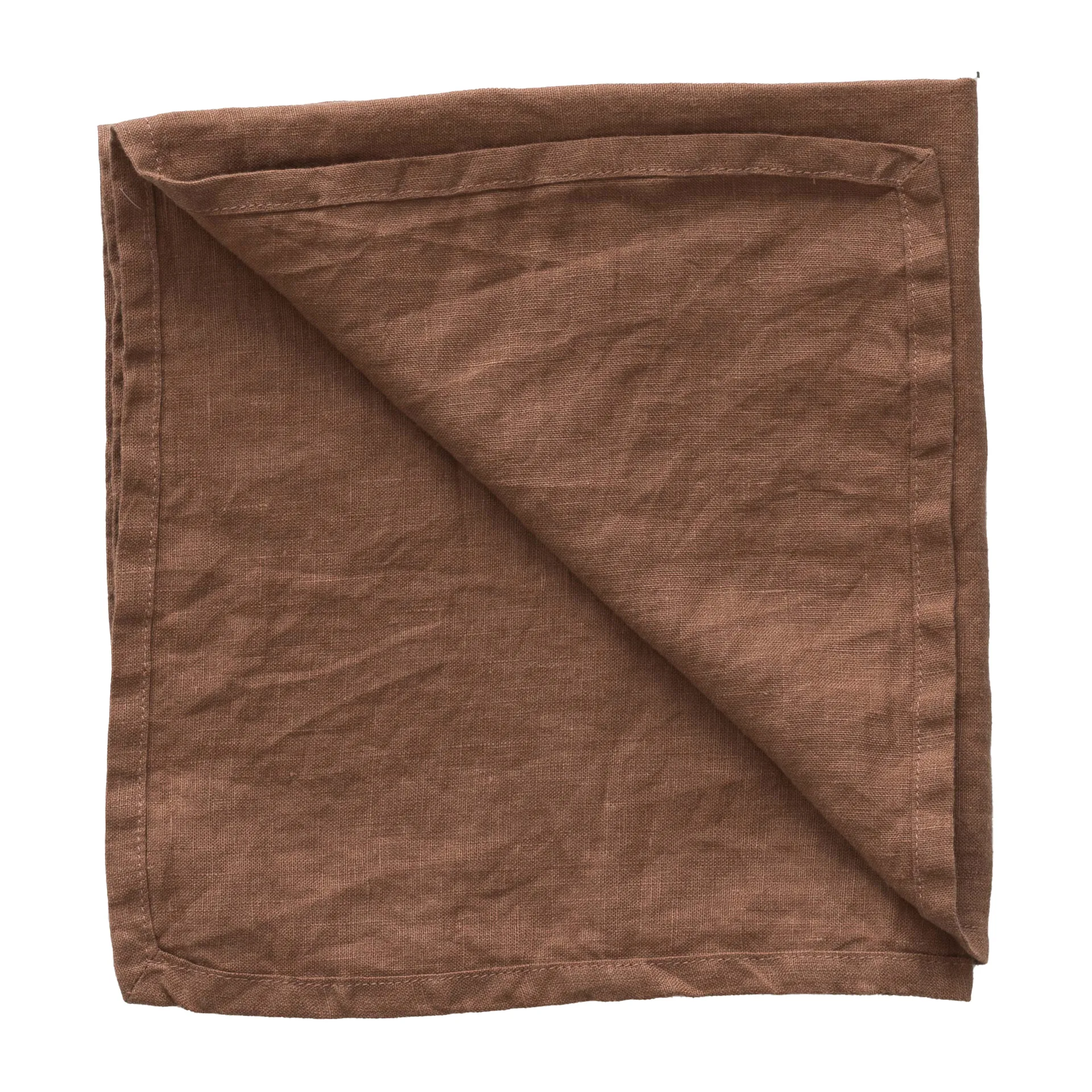 Washed linen stoffserviett 45 x 45 cm, Amber (brun) Tell Me More