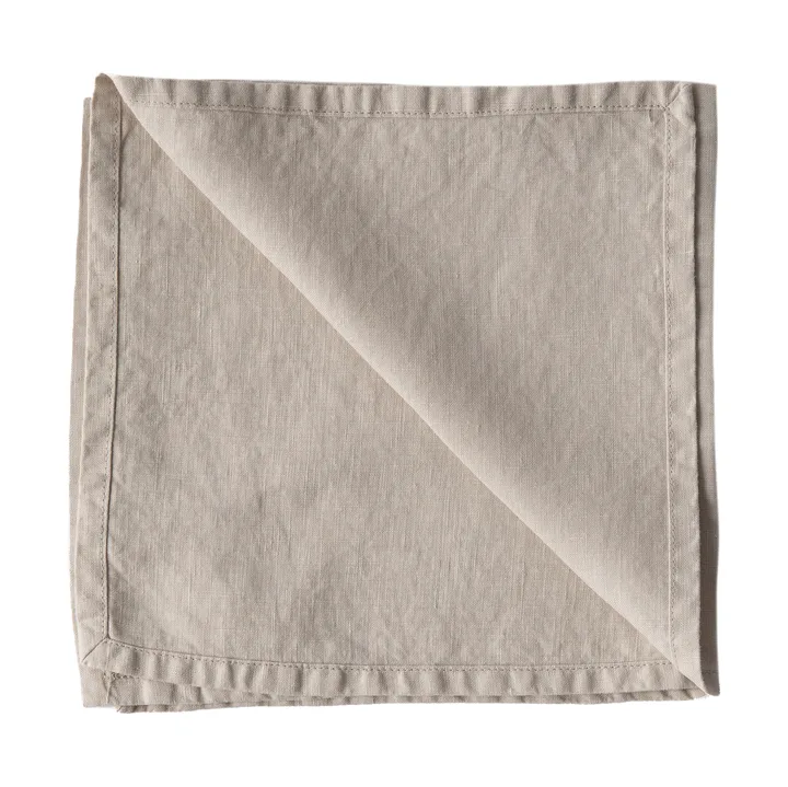Washed linen stoffserviett 45 x 45 cm - Warm grey - Tell Me More