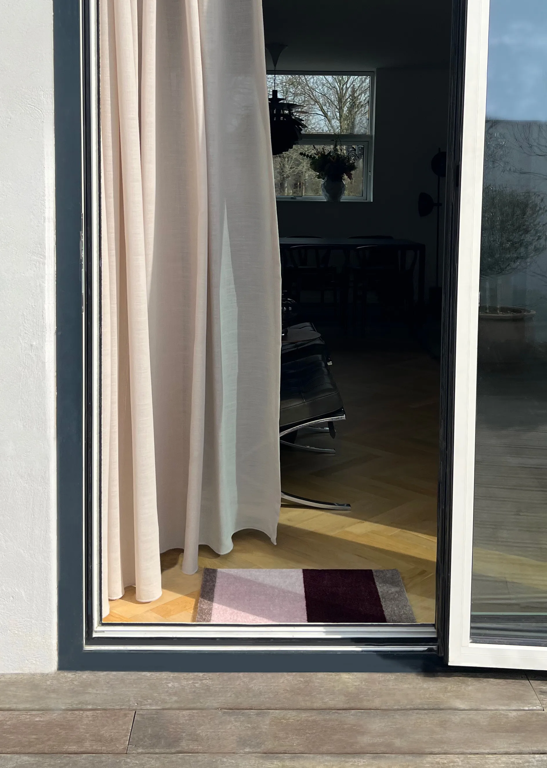 Stripes dørmatte horisontal, Bordeaux-rose-sand, 40x60 cm tica copenhagen