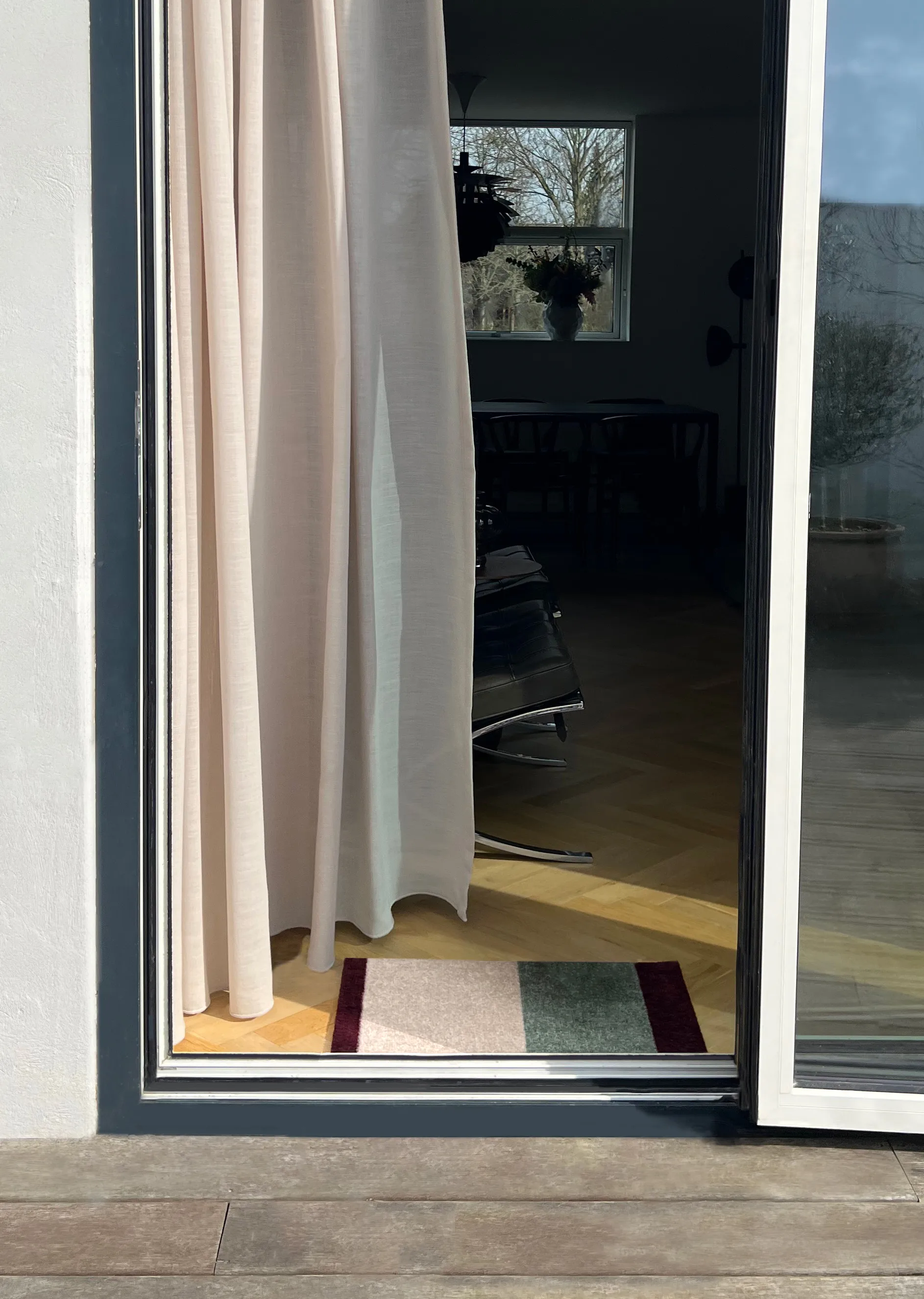 Stripes dørmatte horisontal, Green-ivory-bordeaux, 40x60 cm tica copenhagen